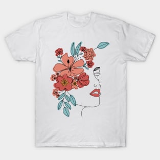 Boho inspired Line Art Lady 3 T-Shirt